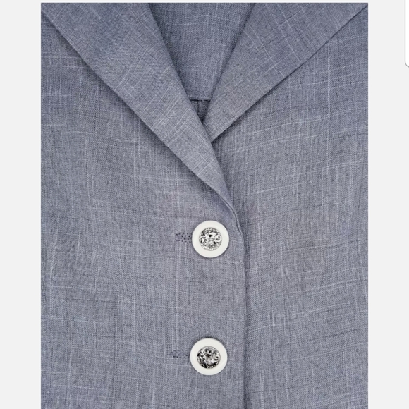 Helene Blake Gray Blazer Dress Button Up Long - Picture 2 of 5